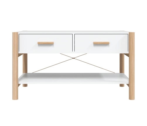 vidaXL Mesa de centro madera contrachapada blanco 82x48x45 cm