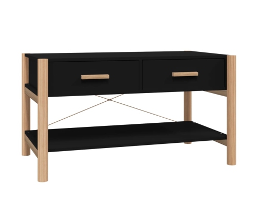 Mesa de centro madera contrachapada negro 82x48x45 cm