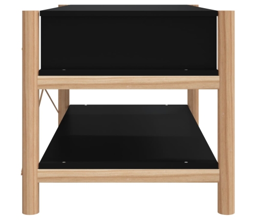 Mesa de centro madera contrachapada negro 82x48x45 cm