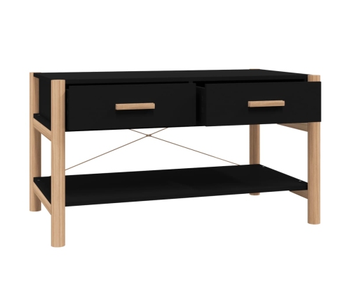 Mesa de centro madera contrachapada negro 82x48x45 cm