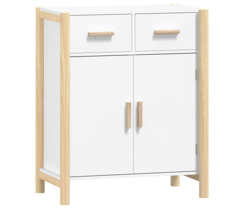 Aparador de madera contrachapada blanco 62x38x75 cm