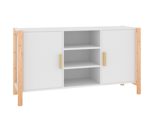 Aparador de madera contrachapada blanco 107x38x60 cm