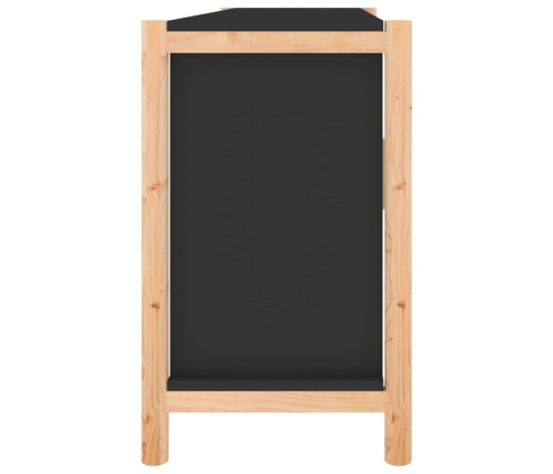 Aparador de madera contrachapada negro 107x38x60 cm