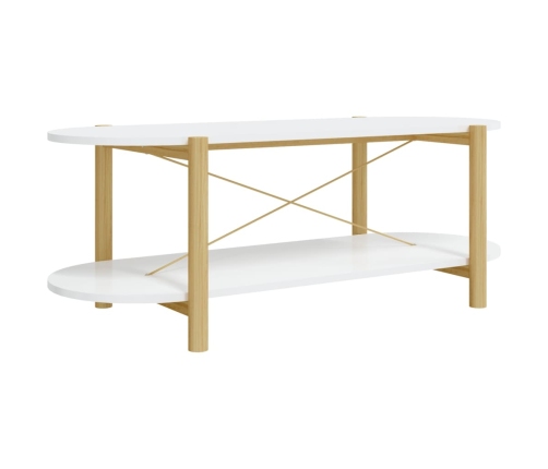 vidaXL Mesa de centro madera contrachapada blanco 110x48x40 cm