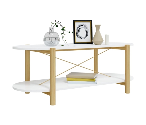 vidaXL Mesa de centro madera contrachapada blanco 110x48x40 cm