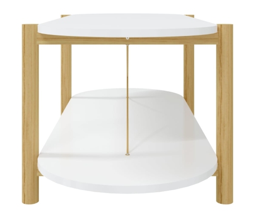 vidaXL Mesa de centro madera contrachapada blanco 110x48x40 cm