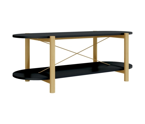 Mesa de centro madera contrachapada negro 110x48x40 cm