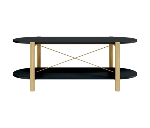 Mesa de centro madera contrachapada negro 110x48x40 cm