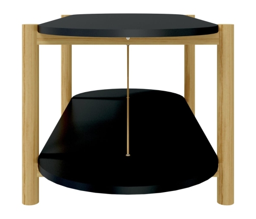 Mesa de centro madera contrachapada negro 110x48x40 cm