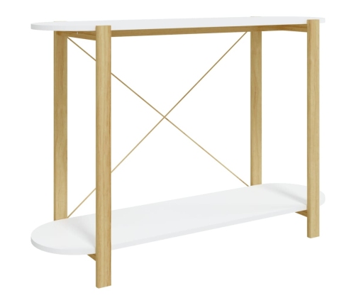 Mesa consola de madera contrachapada blanco 110x38x75 cm