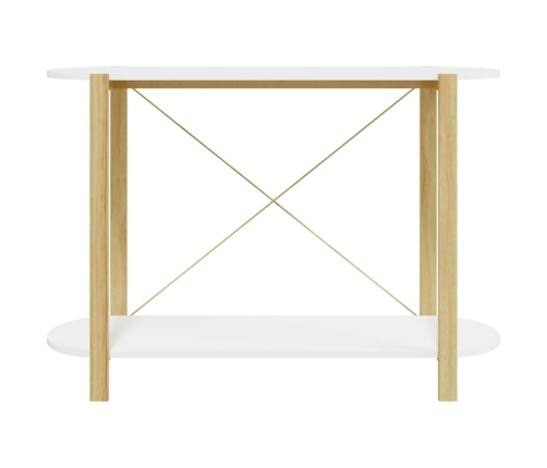 Mesa consola de madera contrachapada blanco 110x38x75 cm