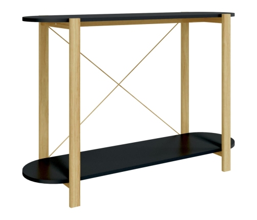 Mesa consola de madera contrachapada negro 110x38x75 cm