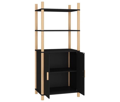 Aparador alto madera contrachapada negro 60x40x141 cm