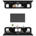 Set muebles de TV 4 uds madera contrachapada negro 80x30x30 cm