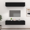 Set muebles de TV 4 uds madera contrachapada negro 80x30x30 cm