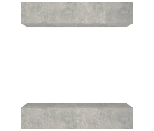 Muebles TV 4 uds madera contrachapada gris hormigón 80x30x30 cm