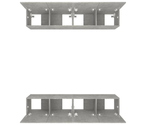 Muebles TV 4 uds madera contrachapada gris hormigón 80x30x30 cm