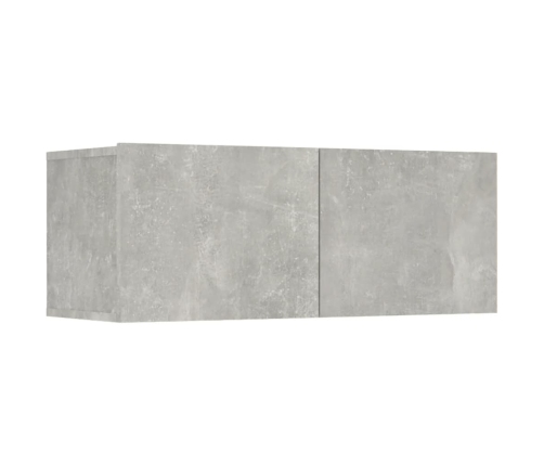 Muebles TV 4 uds madera contrachapada gris hormigón 80x30x30 cm