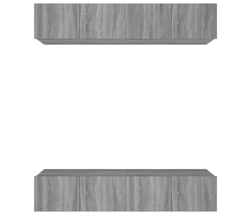 Muebles TV 4 uds madera contrachapada gris Sonoma 80x30x30 cm