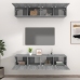 Muebles TV 4 uds madera contrachapada gris Sonoma 80x30x30 cm