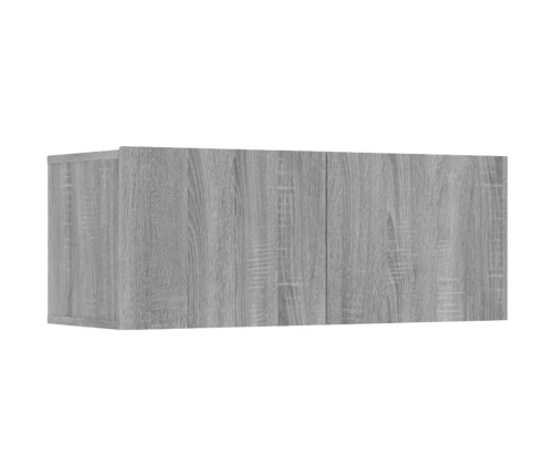 Muebles TV 4 uds madera contrachapada gris Sonoma 80x30x30 cm