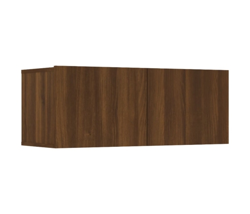 Muebles TV 4 uds madera contrachapada marrón roble 80x30x30 cm