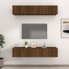 Muebles TV 4 uds madera contrachapada marrón roble 80x30x30 cm