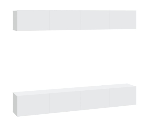 Muebles de TV 4 piezas blanco 100x30x30 cm