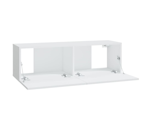 Muebles de TV 4 piezas blanco 100x30x30 cm