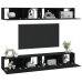 vidaXL Muebles de TV 4 piezas negro 100x30x30 cm