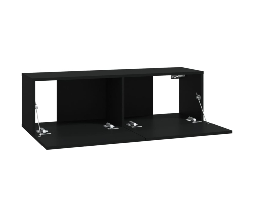 vidaXL Muebles de TV 4 piezas negro 100x30x30 cm