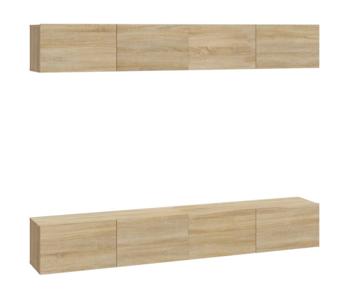 Muebles de TV 4 piezas roble Sonoma 100x30x30 cm