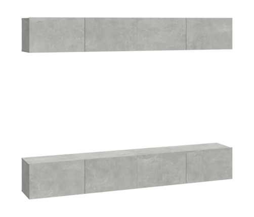 Muebles de TV 4 piezas gris hormigón 100x30x30 cm