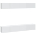 Muebles de TV 4 piezas blanco brillante 100x30x30 cm