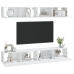 Muebles de TV 4 piezas blanco brillante 100x30x30 cm