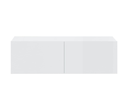 Muebles de TV 4 piezas blanco brillante 100x30x30 cm