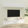 Muebles de TV 4 piezas blanco brillante 100x30x30 cm