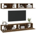 Muebles de TV 4 piezas roble ahumado 100x30x30 cm