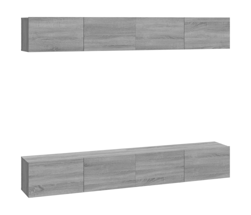 Muebles de TV 4 piezas gris Sonoma 100x30x30 cm