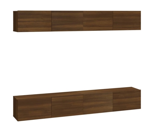 Muebles de TV 4 piezas marrón roble 100x30x30 cm