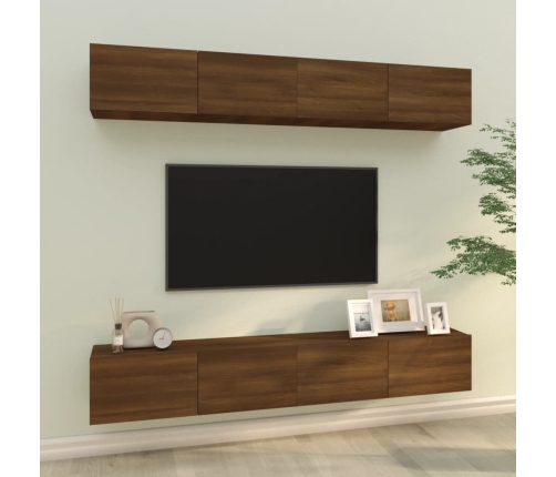 Muebles de TV 4 piezas marrón roble 100x30x30 cm