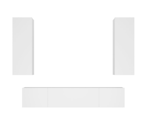 Set de muebles para TV 4 piezas madera contrachapada blanco