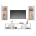 Set de muebles para TV 4 piezas madera contrachapada blanco