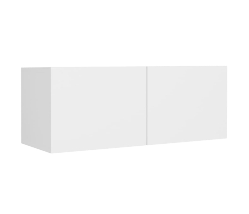 Set de muebles para TV 4 piezas madera contrachapada blanco