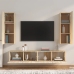 Set de muebles para TV 4 pzas madera contrachapada roble Sonoma