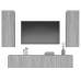 Set de muebles para TV 4 pzas madera contrachapada gris Sonoma