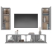 Set de muebles para TV 4 pzas madera contrachapada gris Sonoma