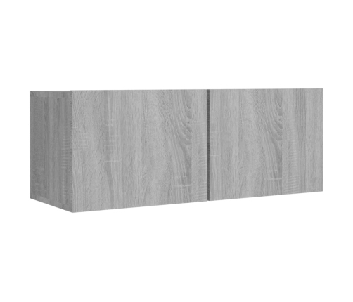 Set de muebles para TV 4 pzas madera contrachapada gris Sonoma