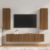 Set de muebles para TV 4 pzas madera contrachapada marrón roble