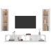 Set de muebles para TV 4 piezas madera contrachapada blanco